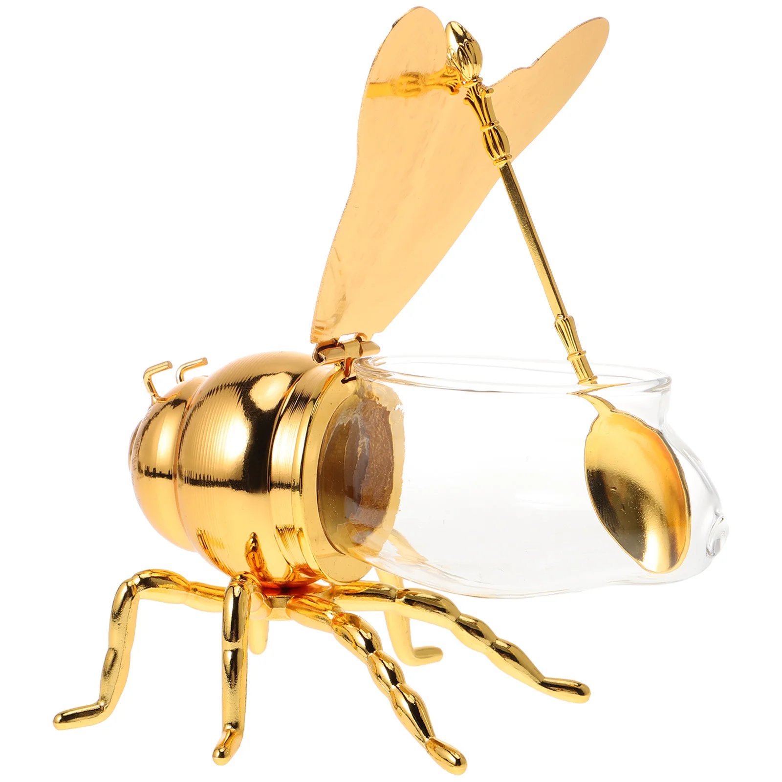 

Bee Honeypot Honey Containers Dipper Golden Bee Honey Jar Bee Honey Pot Ornament