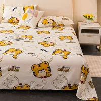 Cute Tiger Bed Sheet Set Cartoon Animal Flat Sheet & Pillow Sham Luxury Bed Cover Soft Comfortable Top Sheets Decorative Bedding 5