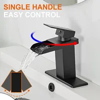 ก๊อกน้ำอ่างล้างหน้าแบบน้ำตกแกนทองแดงในห้องน้ำอ่างล้างหน้าสแตนเลสห้องครัวก๊อกผสมควบคุมคู่ร้อนและเย็น 5