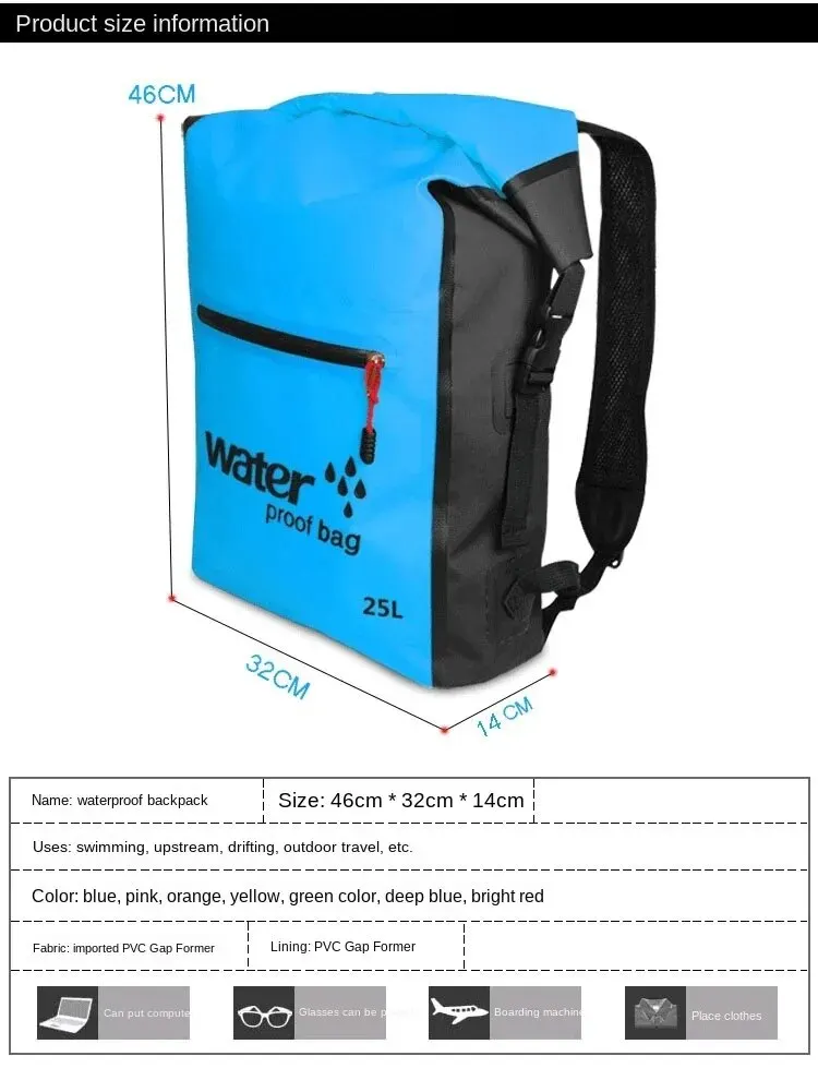 Waterproof Bag LONGHIKER Waterproof Bag For Kiking Kayaking Boating Canoeing Swimming Camping Water Resistant Backpack