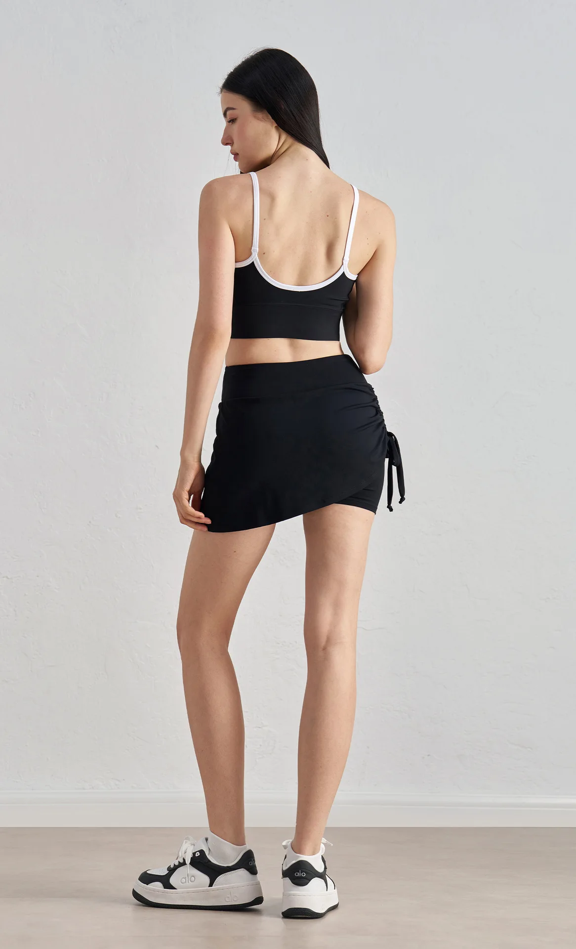 Mermaid Curve Sexy Exterior Drawstring Sports Skirt Fake Two-piece Anti-light Hip Covering Yoga Skirt Outdoor Tennis