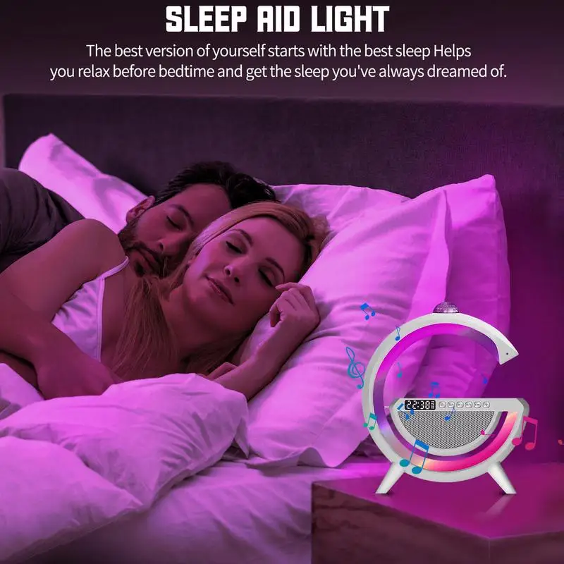 

Wireless BT Speakers Portable Color Changing Atmosphere Lamp Dimmable RGB Fast Charging Mp3 Player Night Light for Bedrooms
