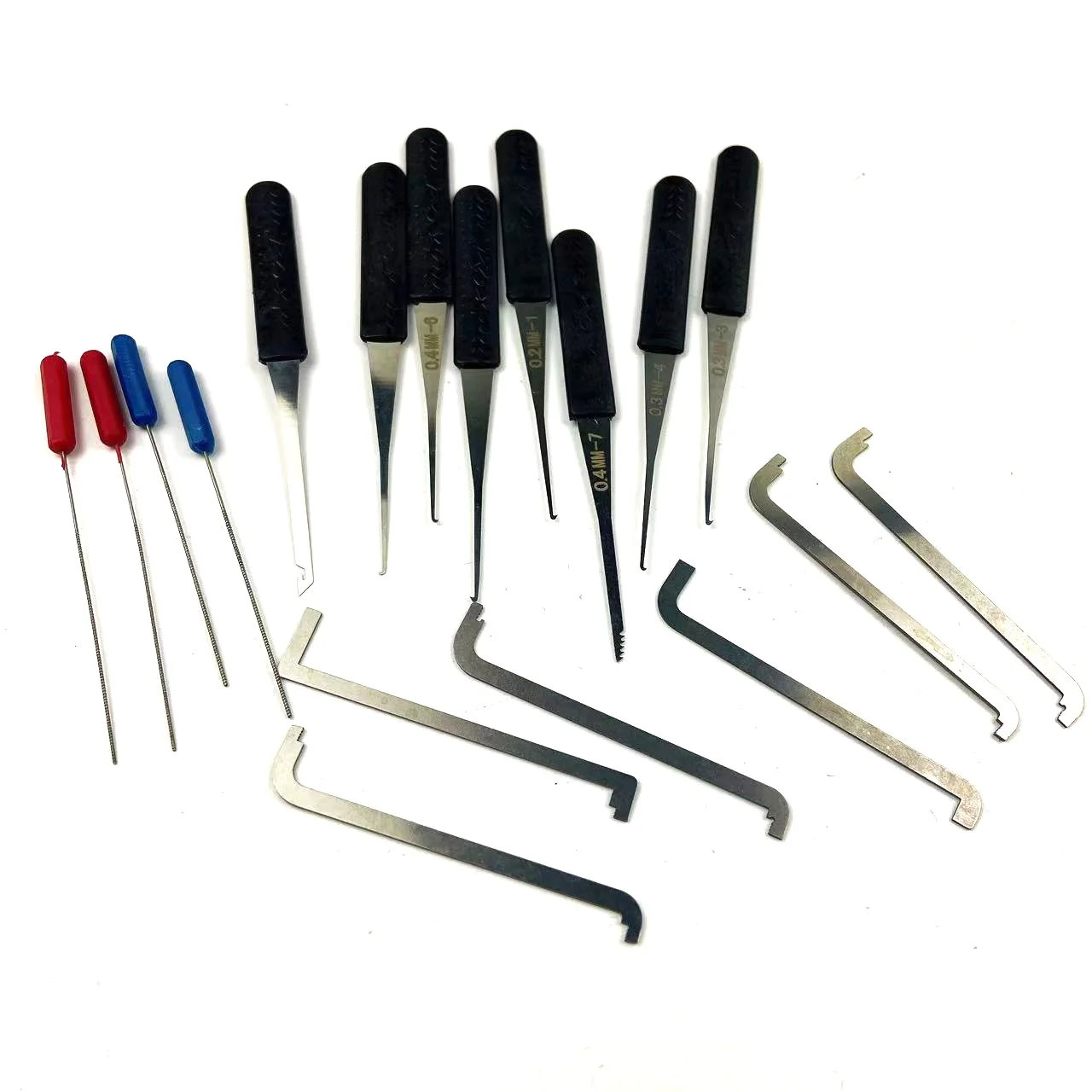4 in 1 Lockpick Practice Set For Beginner Locksmith Training Kit with Transparent Lock Tension Push Rod Extractor Tools