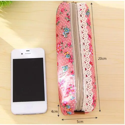 1pcs/lot Vintage Flower Floral For Girls Pen Box School Supplies Pencil Bag For students gifts
