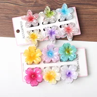 6Pcs Fashion Colorful Transparent Flower Small Hair Claw Clips clamp Hairpin Barrette for Thick Thin Hair Accessories for Women - Image 4