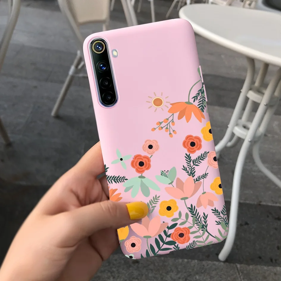 mobile pouch waterproof For Realme 6 6 Pro Case Cute Milk Cow Flower Patterns Soft Back Cover For OPPO Realme 6 6S 6Pro RMX2061 Coque Funda Realme6 Capa iphone waterproof bag