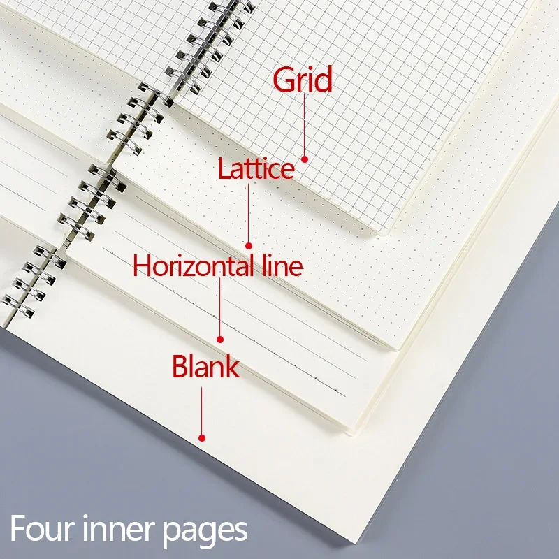 Bullet Journal Notebook Student Notebook Leather Notebook Budget Binder Notebook A5/B5 Notebook Spiral book coil Planner Lined Blank Grid Paper Journal Diary Sketchbook For School Supplies Stationery Office