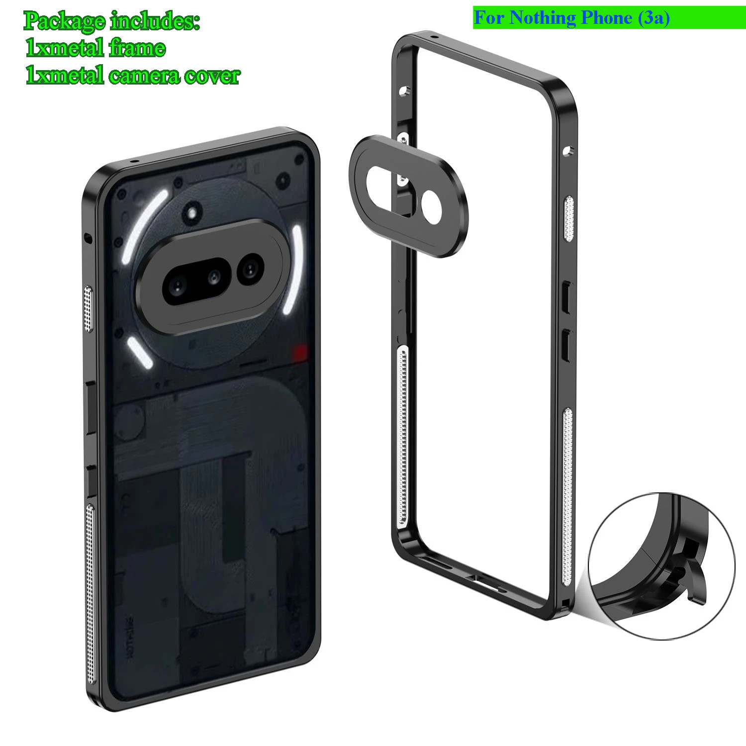 Aluminium Alloy Metal Frame Bumper with Camera Protector Cap Cover