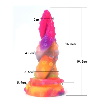 Mulit Color Luminous Dildo Octopus Tentacle Realistic Silicone Anal Plug Glow In Dark Sex Toy For Couples Erotic Stimulator 6