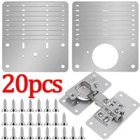 20/2PCS Stainless Steel Hinge Fixing Plate Kit Cabinet Door Hinge Repair Plate Bracket with Mounting Screw for Kitchen Furniture 1