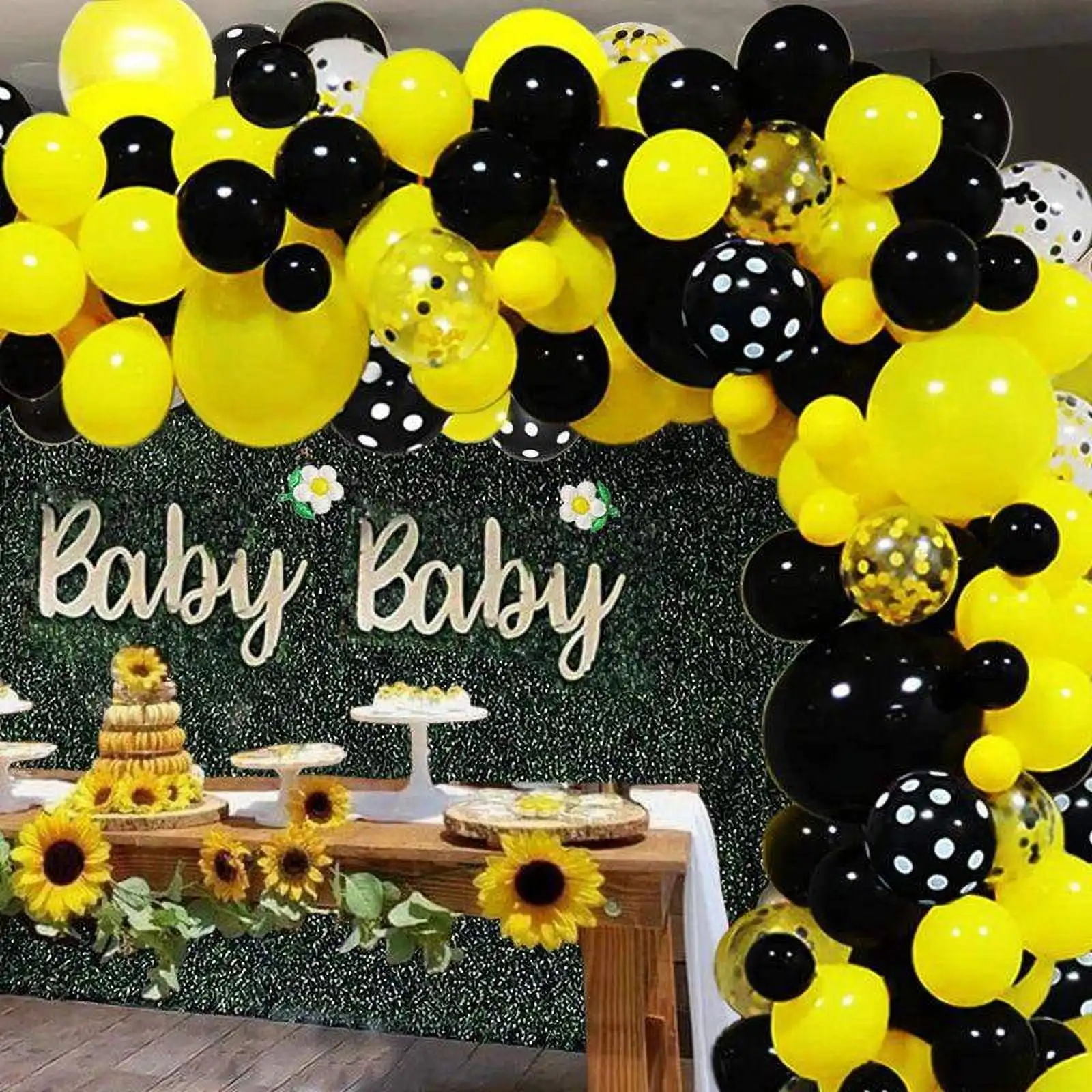 

Bee Themed Party Decor Balloons Garland Kit With Confetti Balloons For Kids Birthday Baby Shower Bee Theme Party Needs Supplies