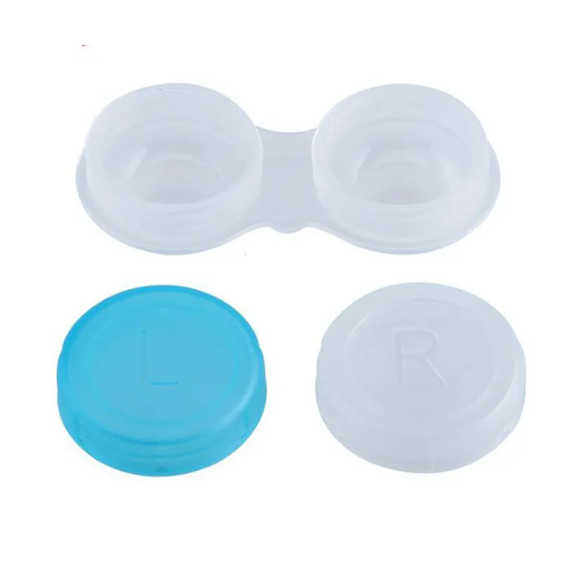 10pc Mini Contact Lens Case for Eyes Travel Kit Holder Glass Cosmetic Contact Lenses Case Box Container Travel Accessaries Black contact lens case