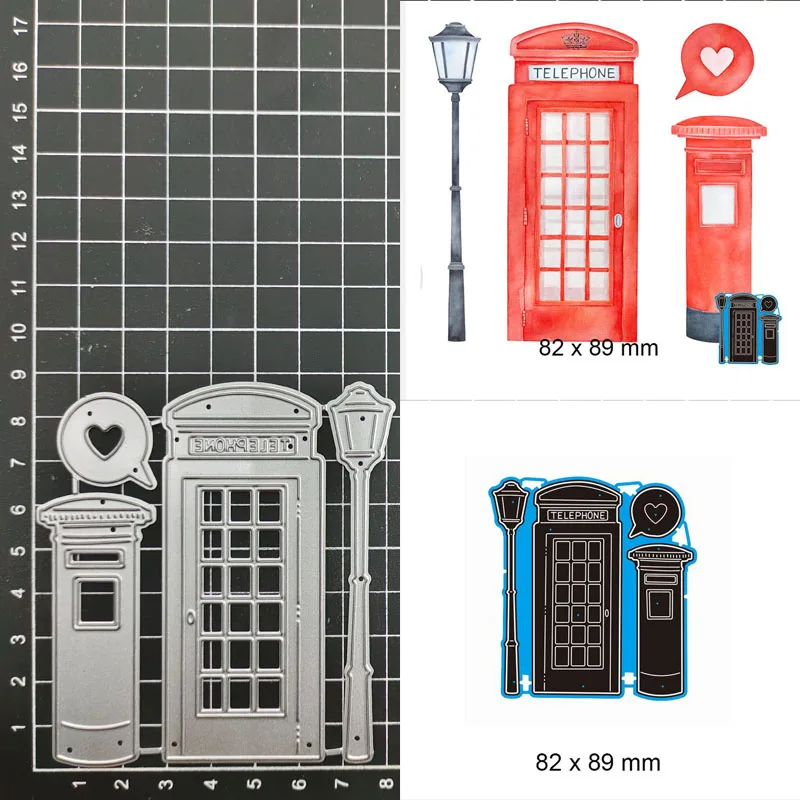 

Telephone Booth Metal Cutting Dies Stencil Scrapbook Album Stamp Paper Card Embossing Decor Craft Knife Mould