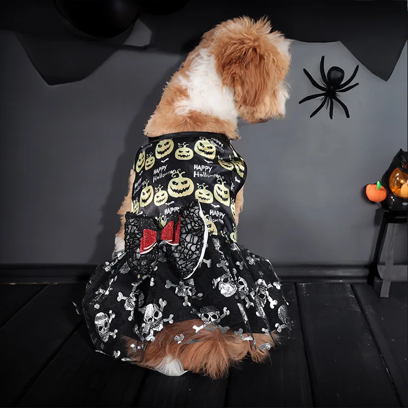 Pet Halloween Skirt Halloween Pumpkin Skirt Pet Supplies Party Clothes