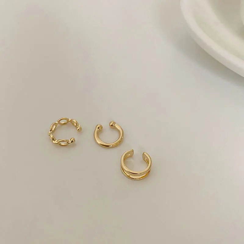 Stud earrings ear clip earrings clip earrings ear clip 3PCS Gold Silver Color Clip Earrings for Women Men Creative Simple C Ear Cuff Non-Piercing Ear Clip Set Trend Jewelry Gift