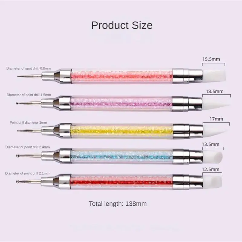 Nail Tools For Beginners Multi-function Bright Colors Double Head Design Create Complex Nail Designs Precise Application Fashion 5
