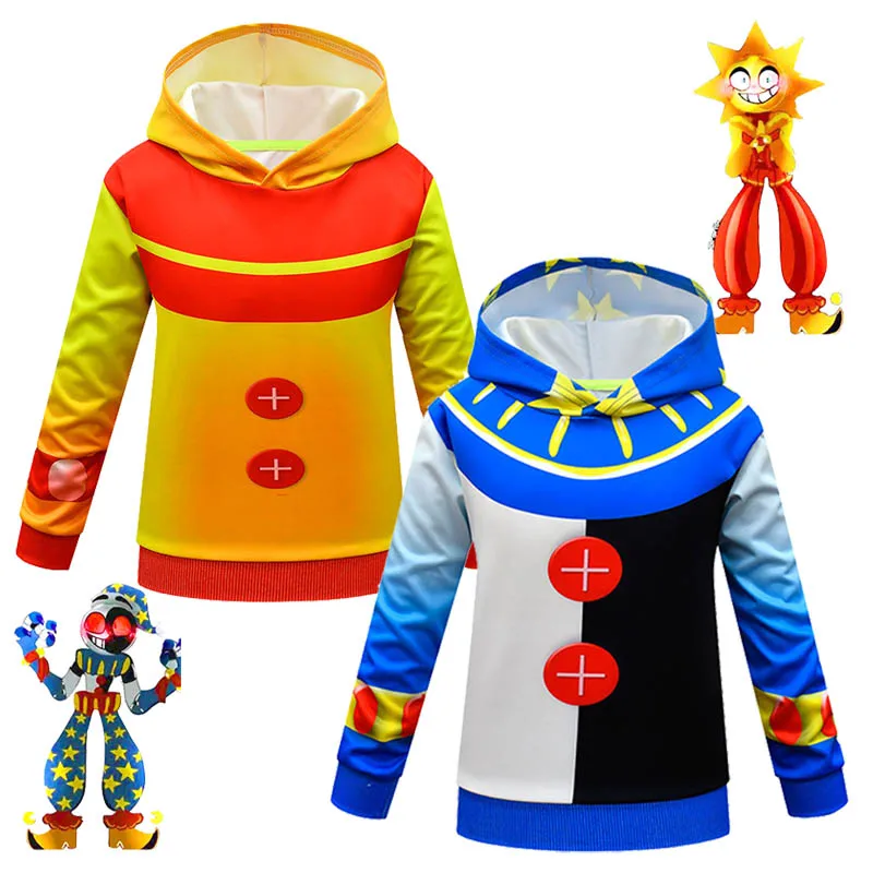 2022 Kids Cosplay Sundrop Fnaf Sun Clown Cartoon Hoodie Boys Fashion Felpa 40% Di Sconto Sul Primo Articolo, 30% Di Sconto Sul Secondo Articolo