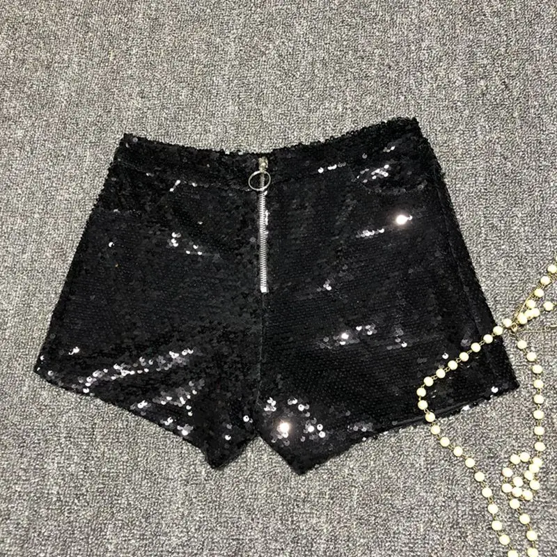 New Summer 2023 High-waisted Sexy Mini Shorts Glitter Sequin stage clothes women's Jazz Dance hot pants Spice Girl pants