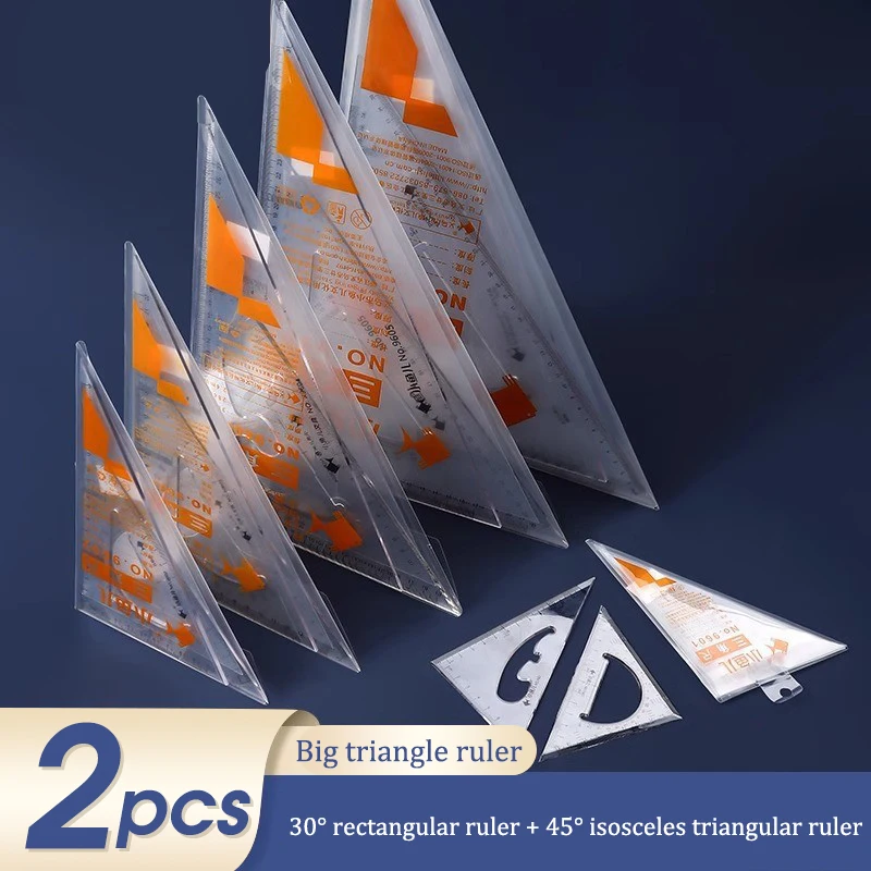 Règle triangulaire multifonctionnelle, grande plaque triangulaire, dessin d'ingénierie, conception intérieure, papeterie d'enseignement pour étudiants au bureau