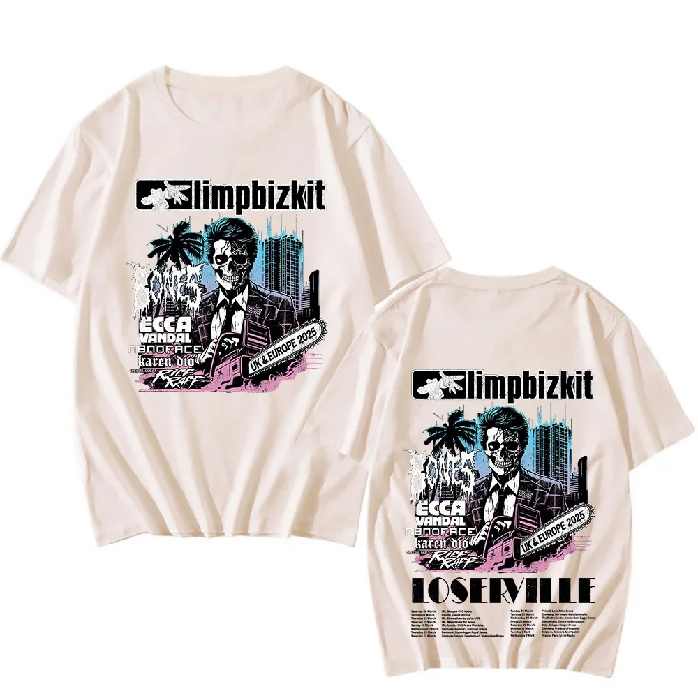Limp Bizkit UK and Europe Tour 2025 T-shirt Rap Rock Vintage Cotton Tees New Enjoy First Tshirts Unisex Fashion Crewneck Clothes 3