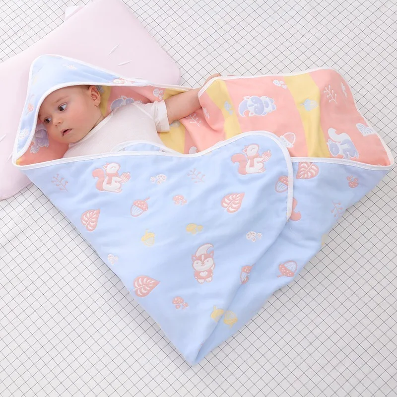 

0-12 Month Infant Baby Blanket Girl And Boy Bath Newborn Swaddle Cocoon Towel Cotton Wrap Gauze Quilt Swimming Bath Towel