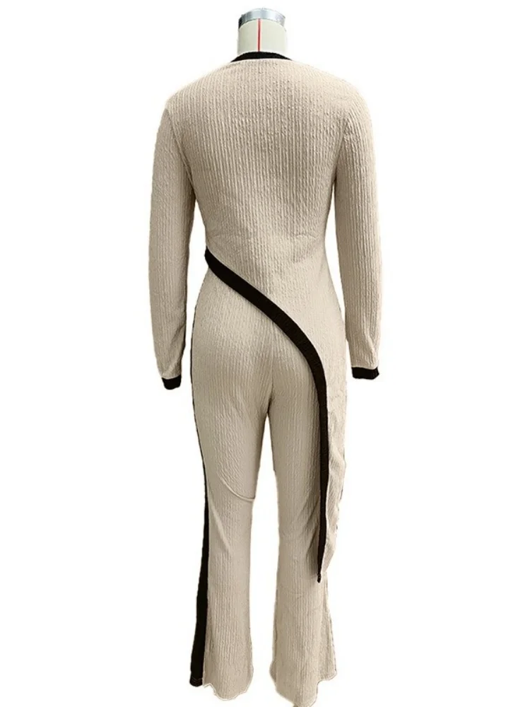 Wmstar Two Piece Set Women Wholesale 2025 European American Spring Summer Fashion Elegance Round Neck Long Sleeved Loose Pants