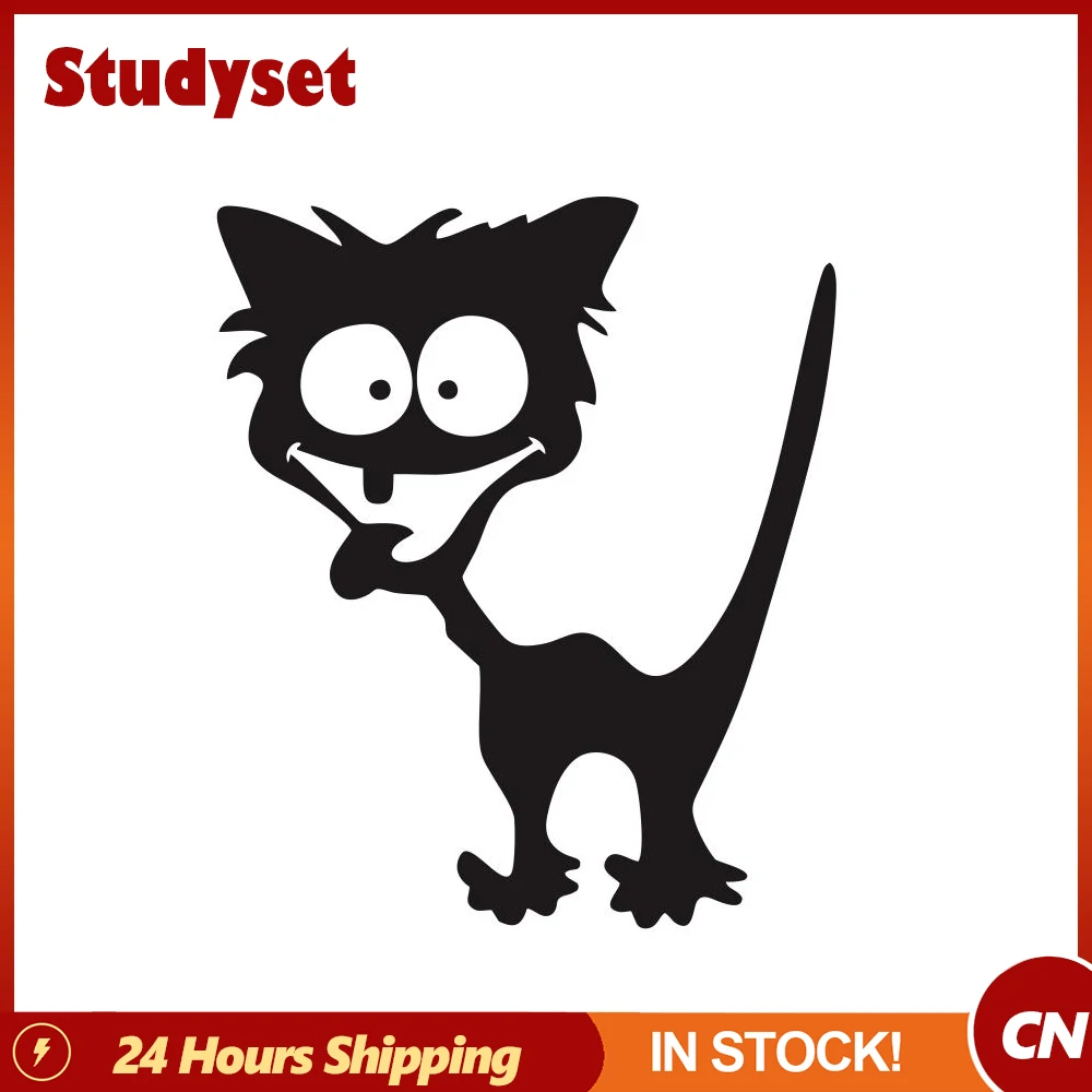 

Cat Car Styling Sticker Reflective Waterproof Vinyl Funny Crazy Cat Car Sticker Accessories Drop Shipping