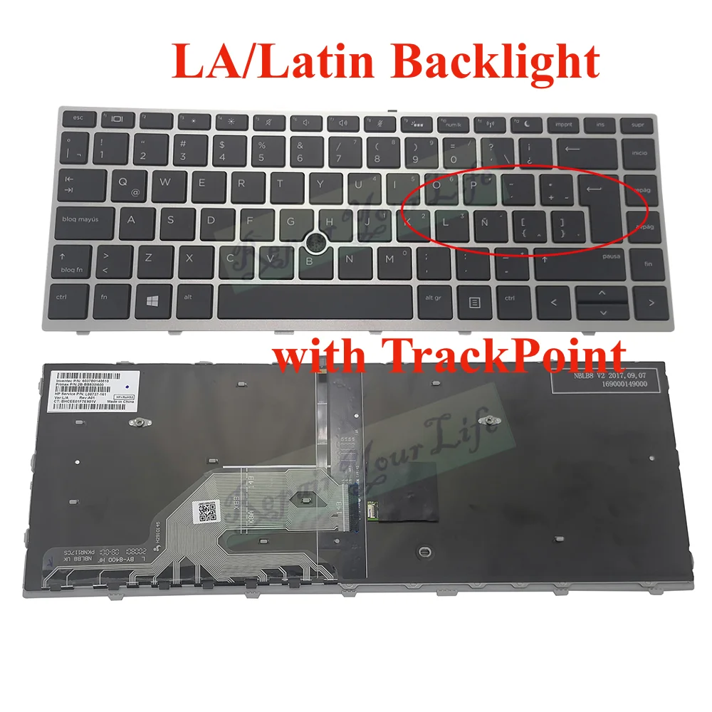 Latin Espanhol Backlit Teclado para hp Probook 640 g5 645 g5 640g4 645g4 Teclado Prata Quadro Trackpoint Novo L00737161 640g5 la
