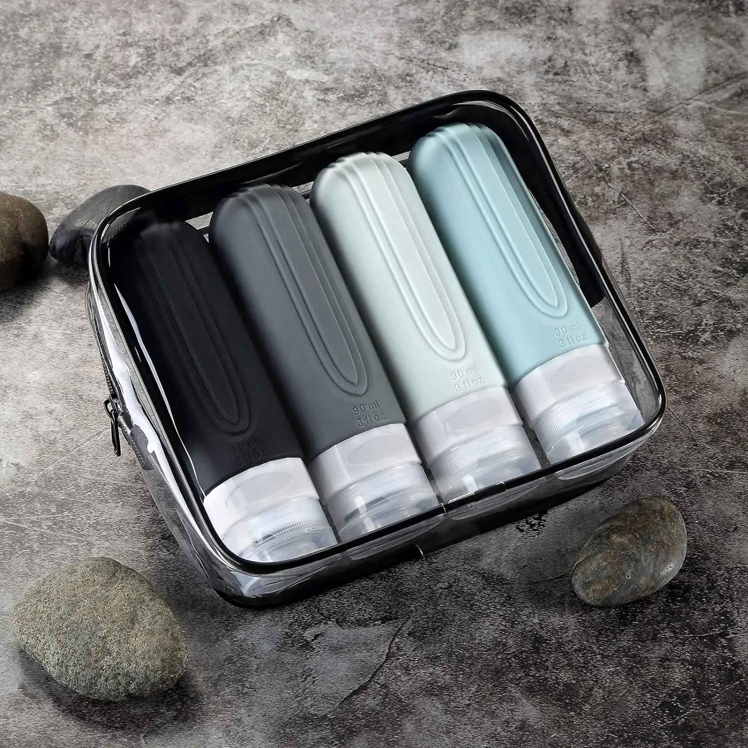 Travel Bottles for Toiletries Tsa Approved 3oz Travel Size Containers BPA Free Leak Proof Refillable Liquid Silicone