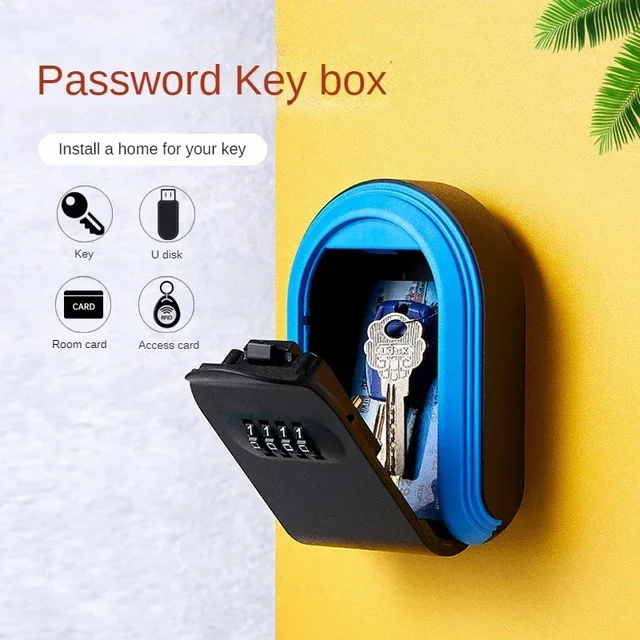 Wall Mounted Key Storage 4 Digit Combination Key Safe Storage Lock Box Plastic Key Safe Box Indoor Outdoor Use For Home Office 2