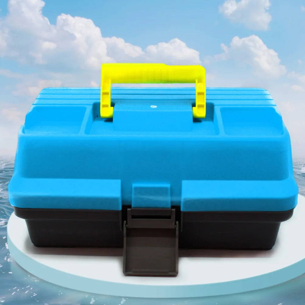 3-Layer Folding Fishing Gear Box Portable Storage Tool Box Multipurpose Fishing Toolbox with Handle for Tackle Storage