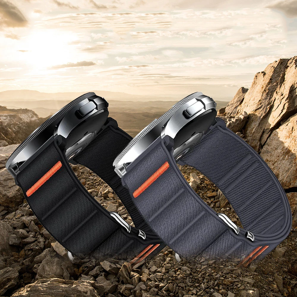 Versatile Nylon Smartwatch Strap - 20mm/22mm Adjustable Loop Bracelet