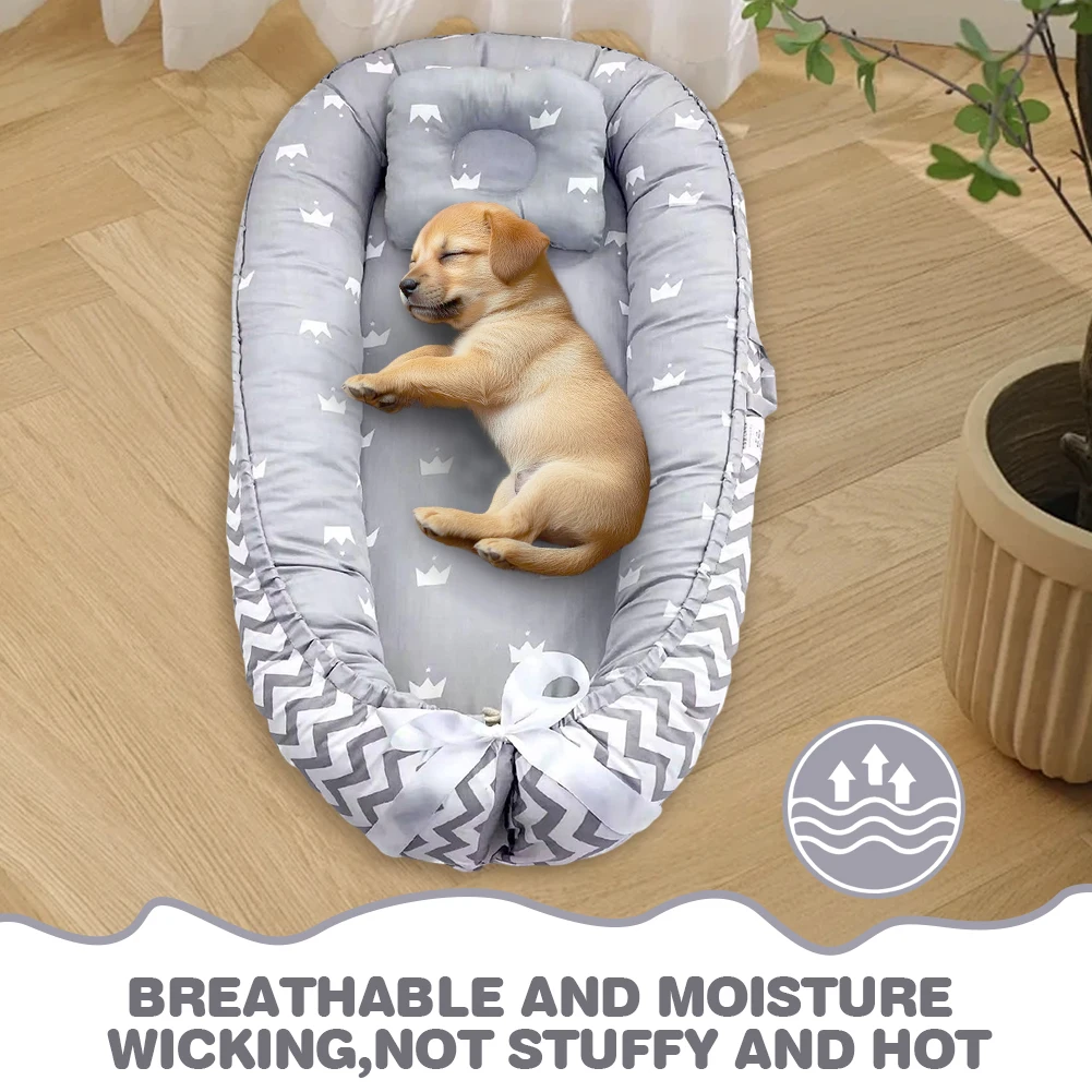 Washable Dog Bed Crate Beds Comfy Kennel Pad with Pillow Soft Cloth Dog Kennel Comfortable Pet Sleeping Mat Pet Sleeping Bed