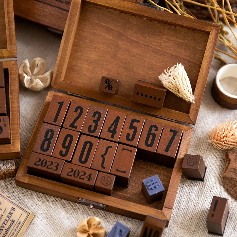 Yoofun Vintage Alphabat Numbers Stamp Set Creative Retro Seal Wooden Stamps Journal Scrapbooking Diary Decor Stationery alphabet stamps wooden stamps decorative stamps