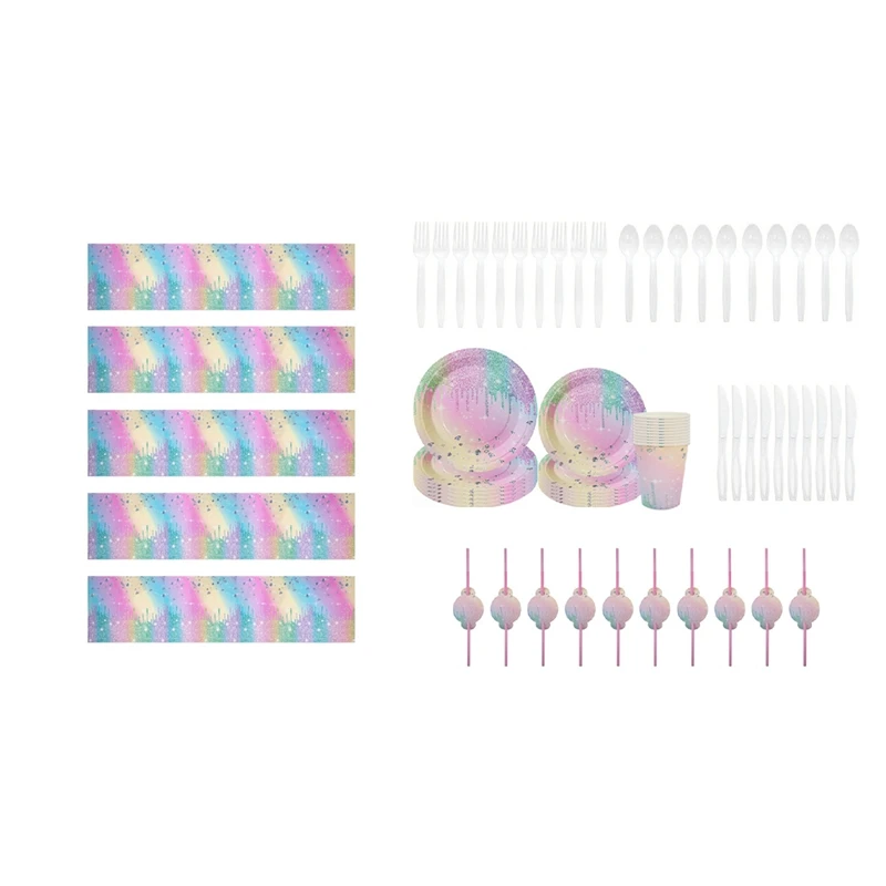 

Одноразовая посуда для дня рождения с градиентом AFBC