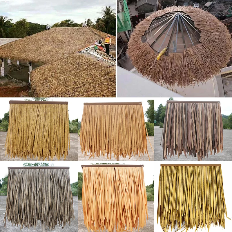 Artificial Straw Mat Fake Grass DIY Straw Roof Carpet Trim Palm Thatch  Rolls Deck Bar Decor Bar Hut Blind Waterproof Retardant