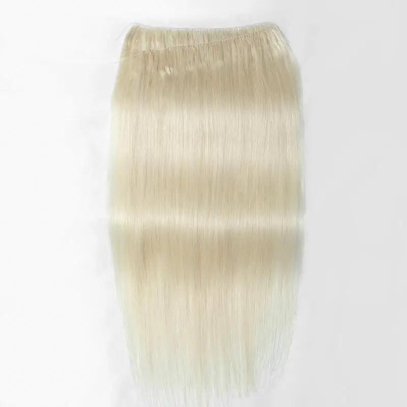 Human Hair Extensions Invisible Feather Tip Straight Blonde 50cm 120strands