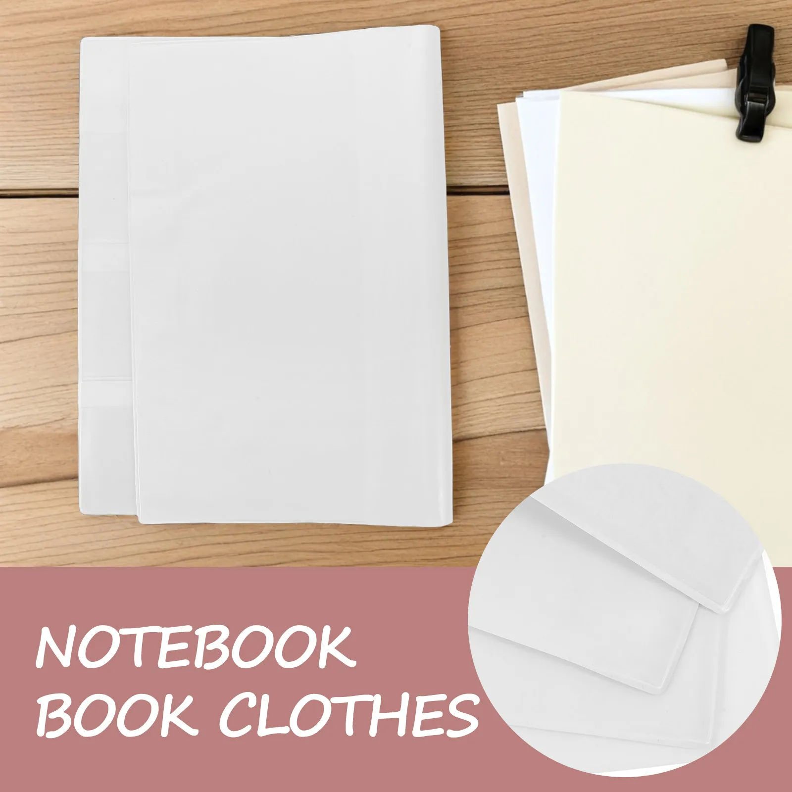 4Pcs 투명 책 표지 PVC 노트북 보호 슬리브 학교 사무실 플래너를위한 방수 재사용 가능한 저널 자켓