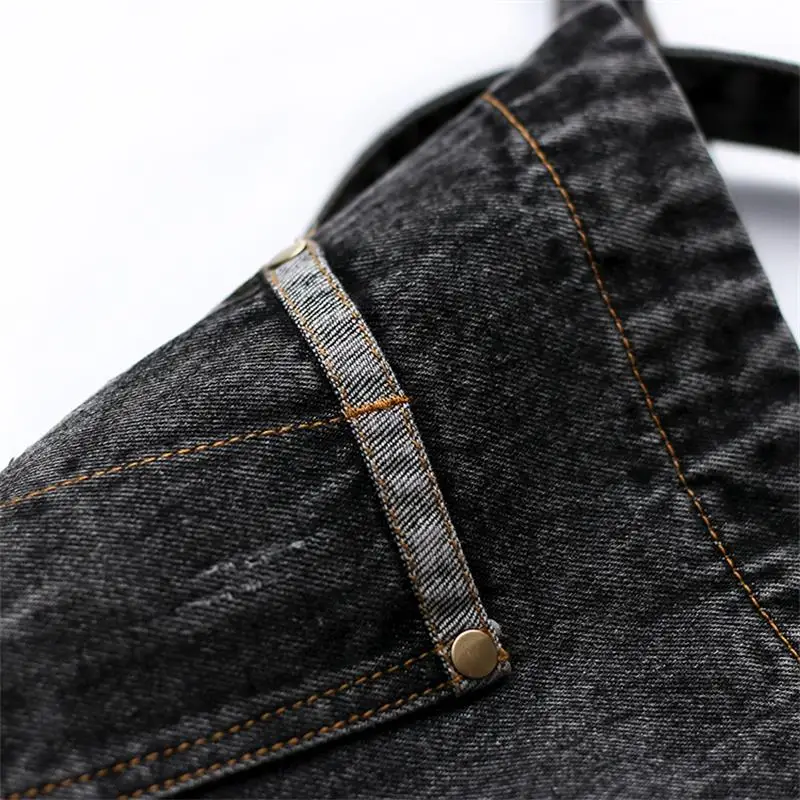 Custom cotton denim fabric Apron with Pockets Jean Apron for Hairstylist tool pockets 5