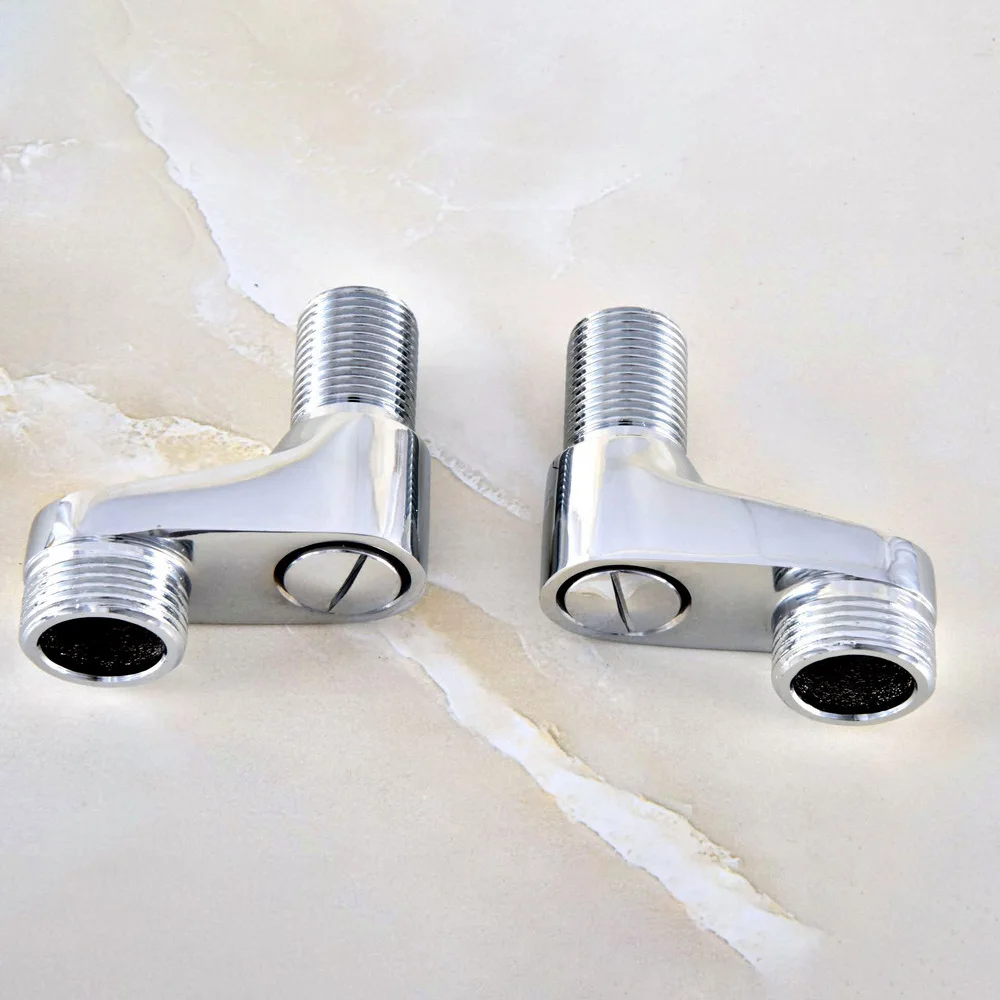 2Pcs Chrome Claw Foot Bathtub Shower Faucet Adjustable Adapter Swing Arms Wall Mount Replacement Part Bathroom Supplies Nba183 2