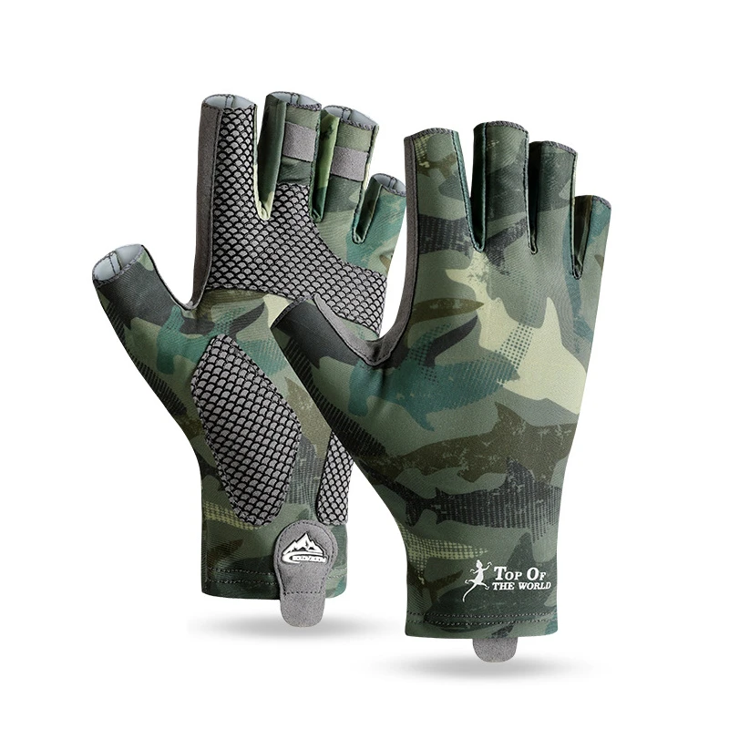 

Рыболовные перчатки для мужчин, силиконовые противоскользящие Дышащие Высокие эластичные велосипедные перчатки, ледяные шелковые быстросъемные рыболовные перчатки