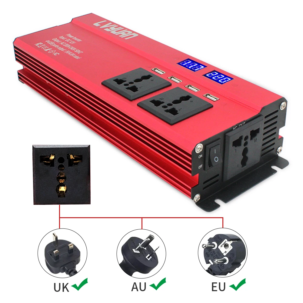 inversor dc para ac conversor de tensao led voltimetro inversor energia solar multipla ue universal eua reino unido soquete 05