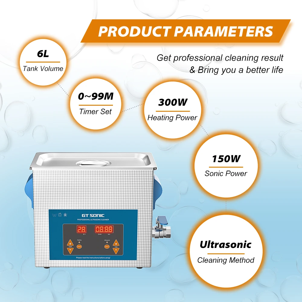 GTSONIC Ultrasonic Cleaner - 2L to 27L Digital Ultrasound Bath with Big Sale Price Description Image.This Product Can Be Found With The Tag Names Digital ultrasonic cleaner 6l, Ultrasonic cleaning machine 3l, Ultrasonic cleaning machine 6l