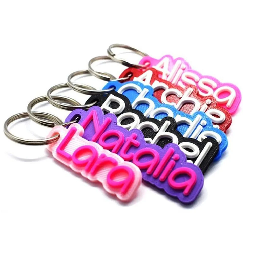 Personalized Sculpture Name Keychains Custom Acrylic Hebrew Key Chain Vertical Pendant With Name For Women Men Jewelry Gifts