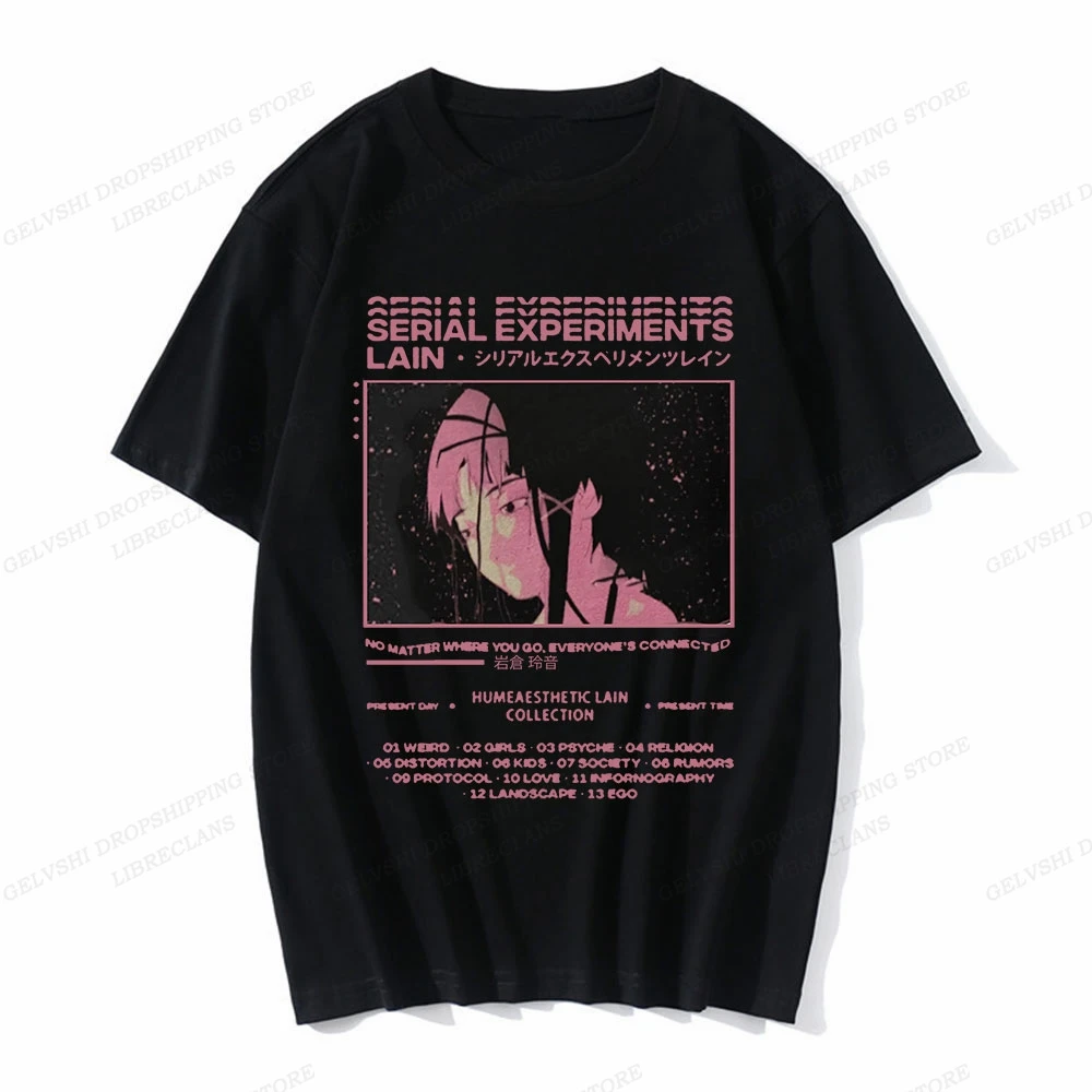 

Serial Experiments Lain Men's T-shirt Women's Cotton T-shirt Casual Summer Street Short Sleeve Fashion Harajuku T-shirt Clothing