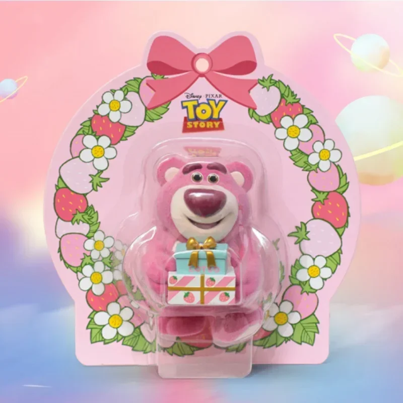 

Genuine Disney 9cm Wreath Strawberry Bear Hand-Made Doll Dream Back Happiness Flocking Pendant New Year Blessing Gift In Stock