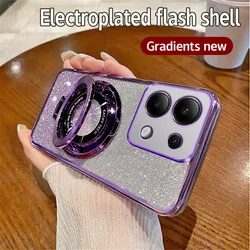 Custodia per telefono morbida con supporto magnetico e strass