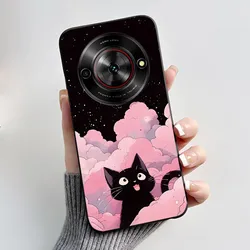 Cute Love Rabbit Black Soft Silicone Protective Phone Case Shell Back Cover for ZTE Nubia Focus 5G (HEI - TPU126)