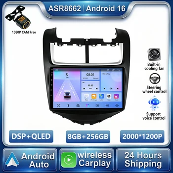 Autoradio Android 16 per Chevrolet Aveo Sonic 2014-2018 con Carplay Wireless, GPS, Lettore Multimediale, Stereo DSP, Touch Screen, 8 Core