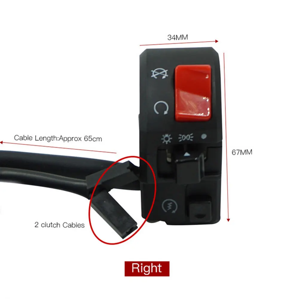 22mm Motorcycle Switches Horn Button Turn Signal Headlight Electric Fog Lamp Light Start Handlebar Controller